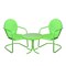 Northlight 3-Piece Retro Metal Tulip Chairs and Side Table Outdoor Set, Lime Green